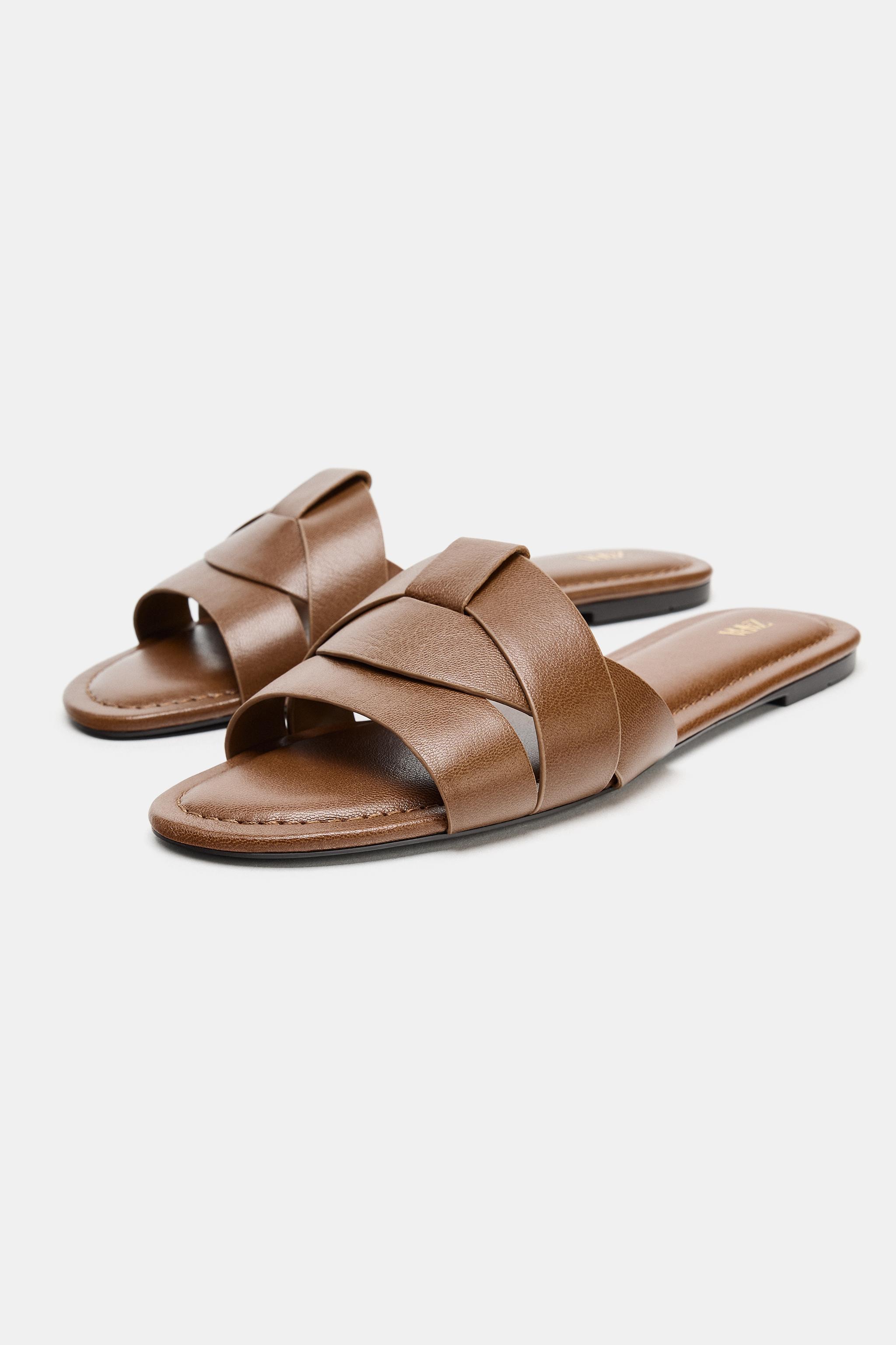 CROSSED FLAT SANDALS