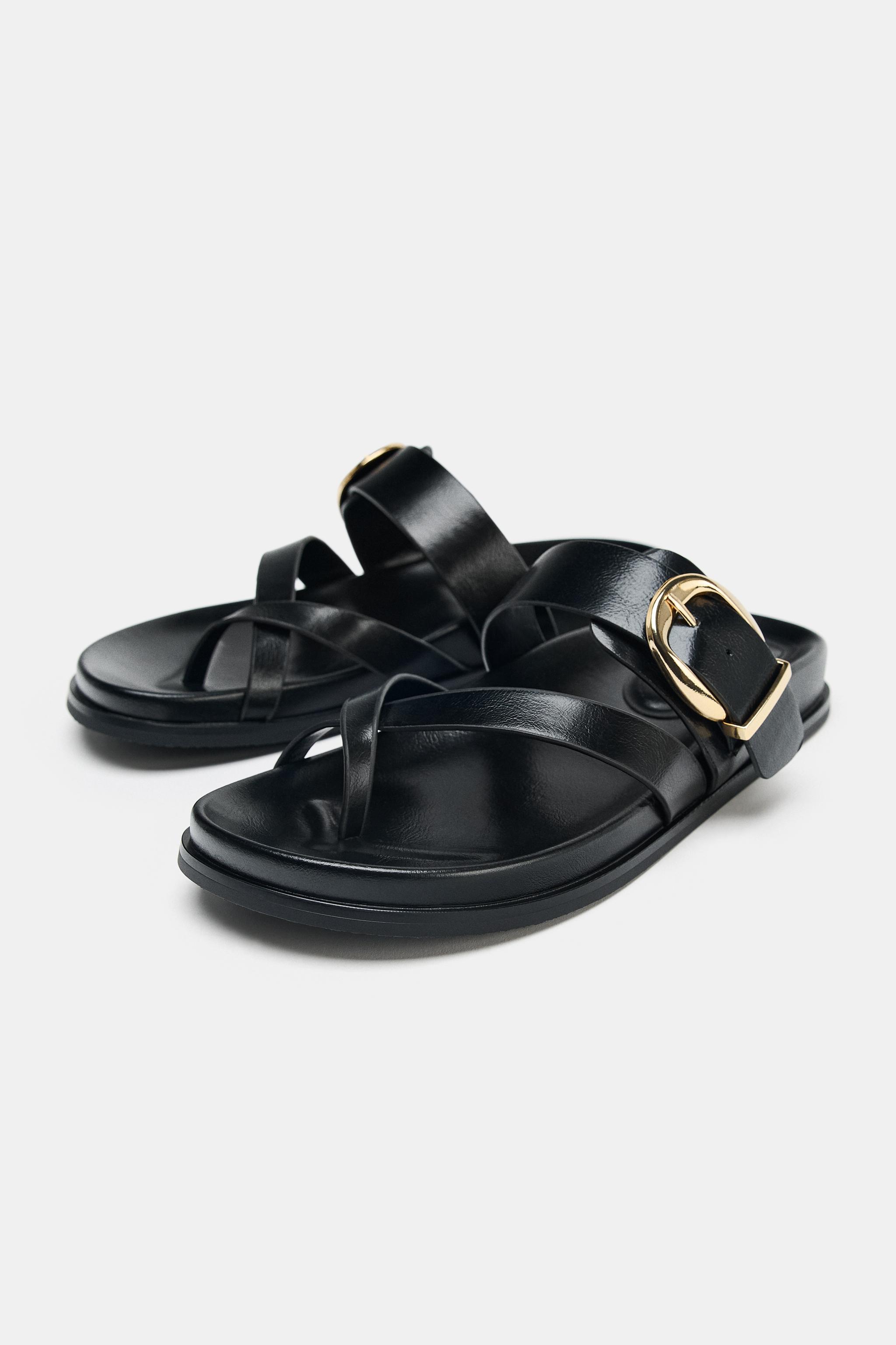 BUCKLED FLAT SANDALS