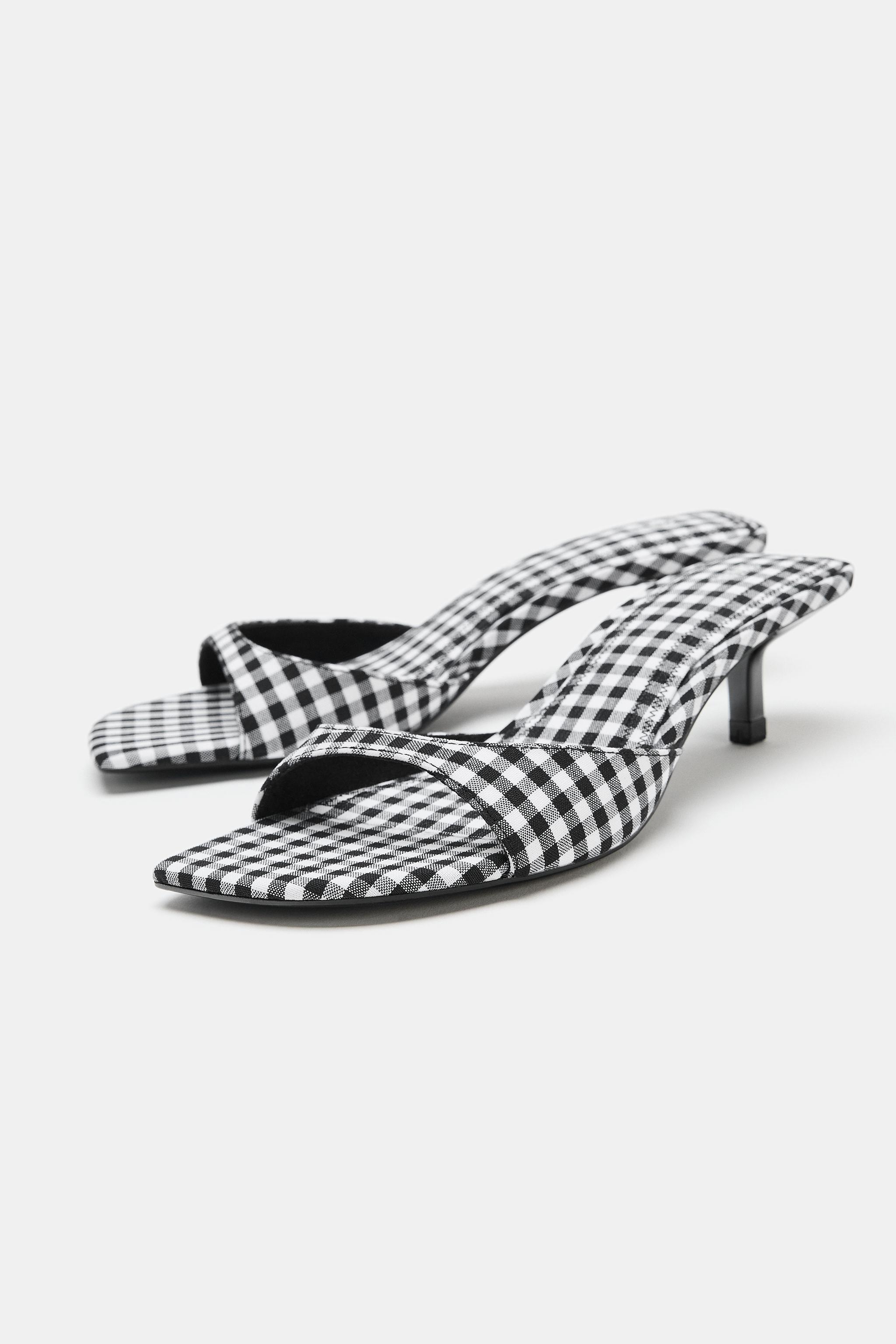 GINGHAM PRINT HEELED