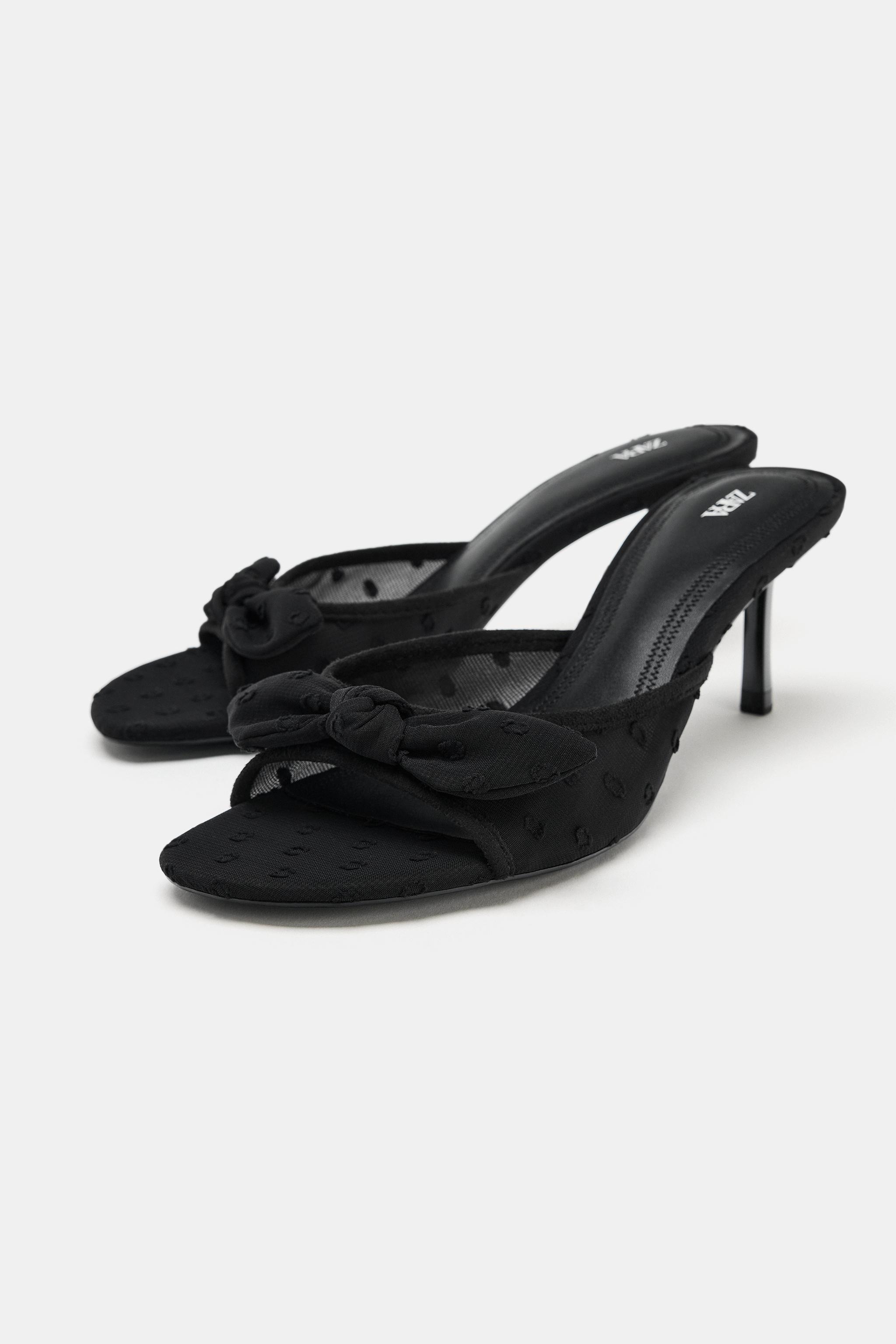 MESH HEELED SANDALS