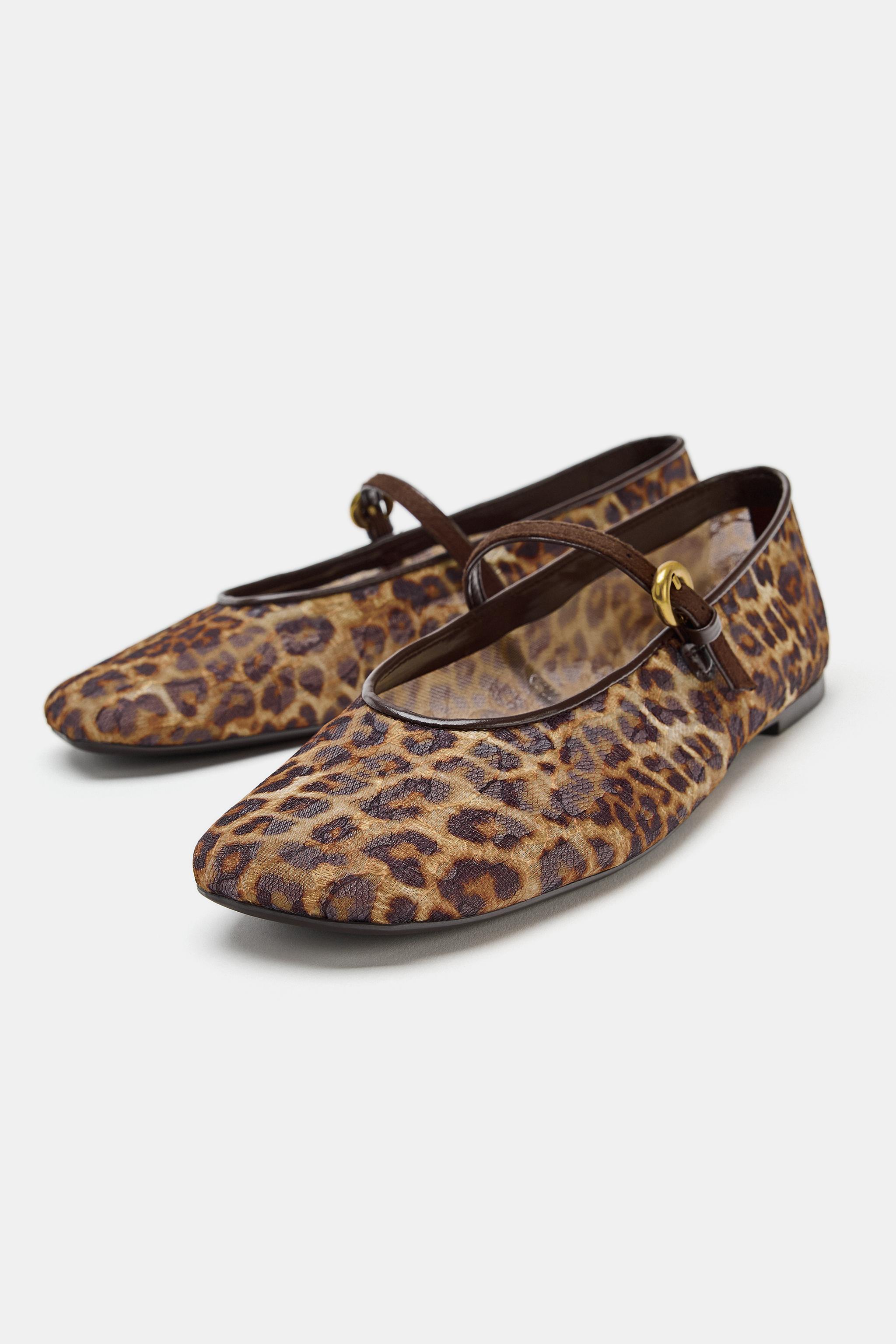 PRINTED MESH BALLET FLATS