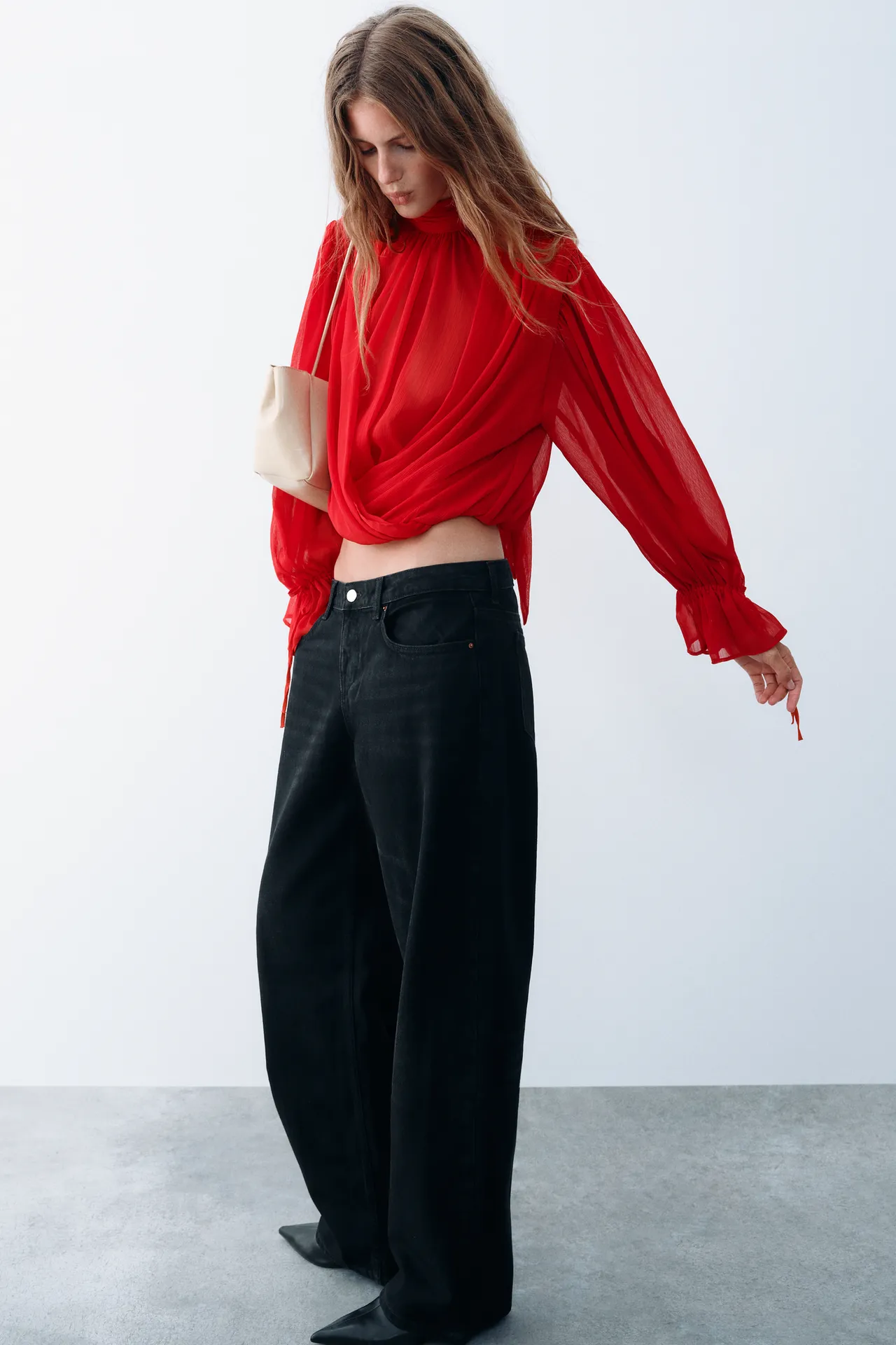 DRAPPED TOP WITH BACK TIE