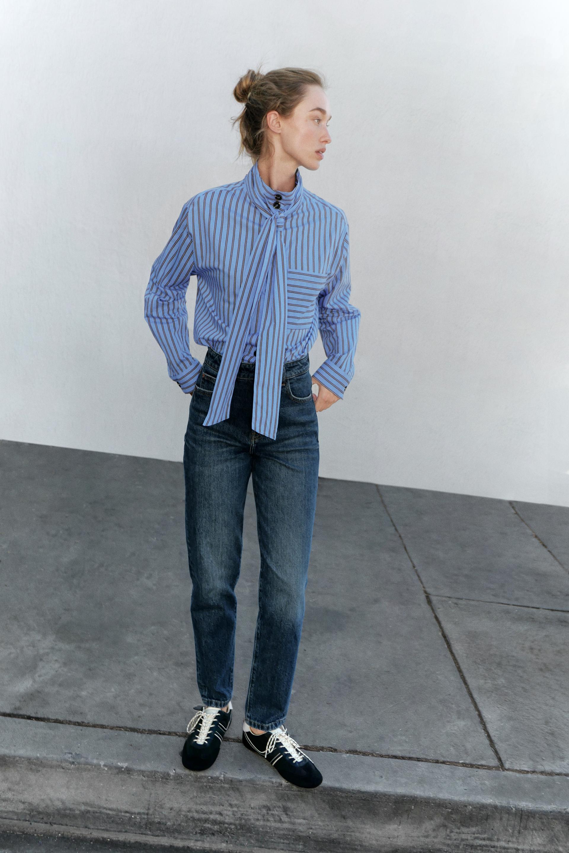 STRIPED SHIRT WITH TIE