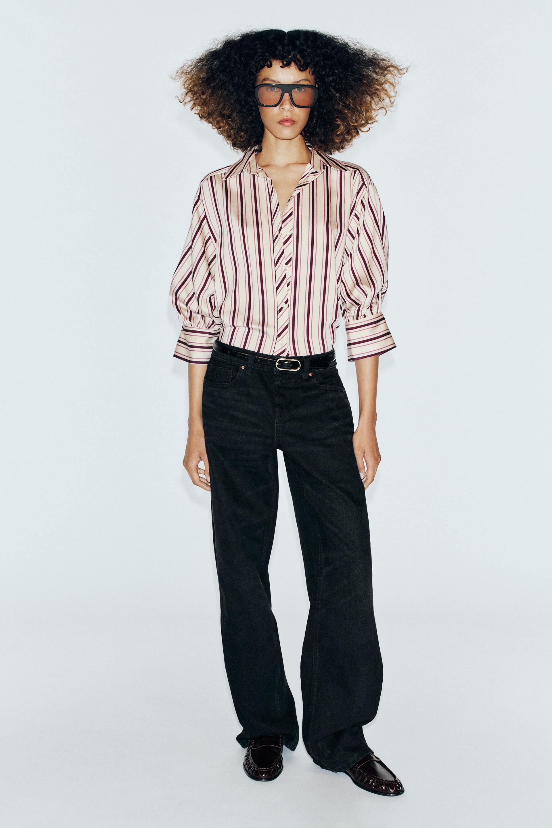 STRIPED ROLLED-UP SLEEVE SHIRT