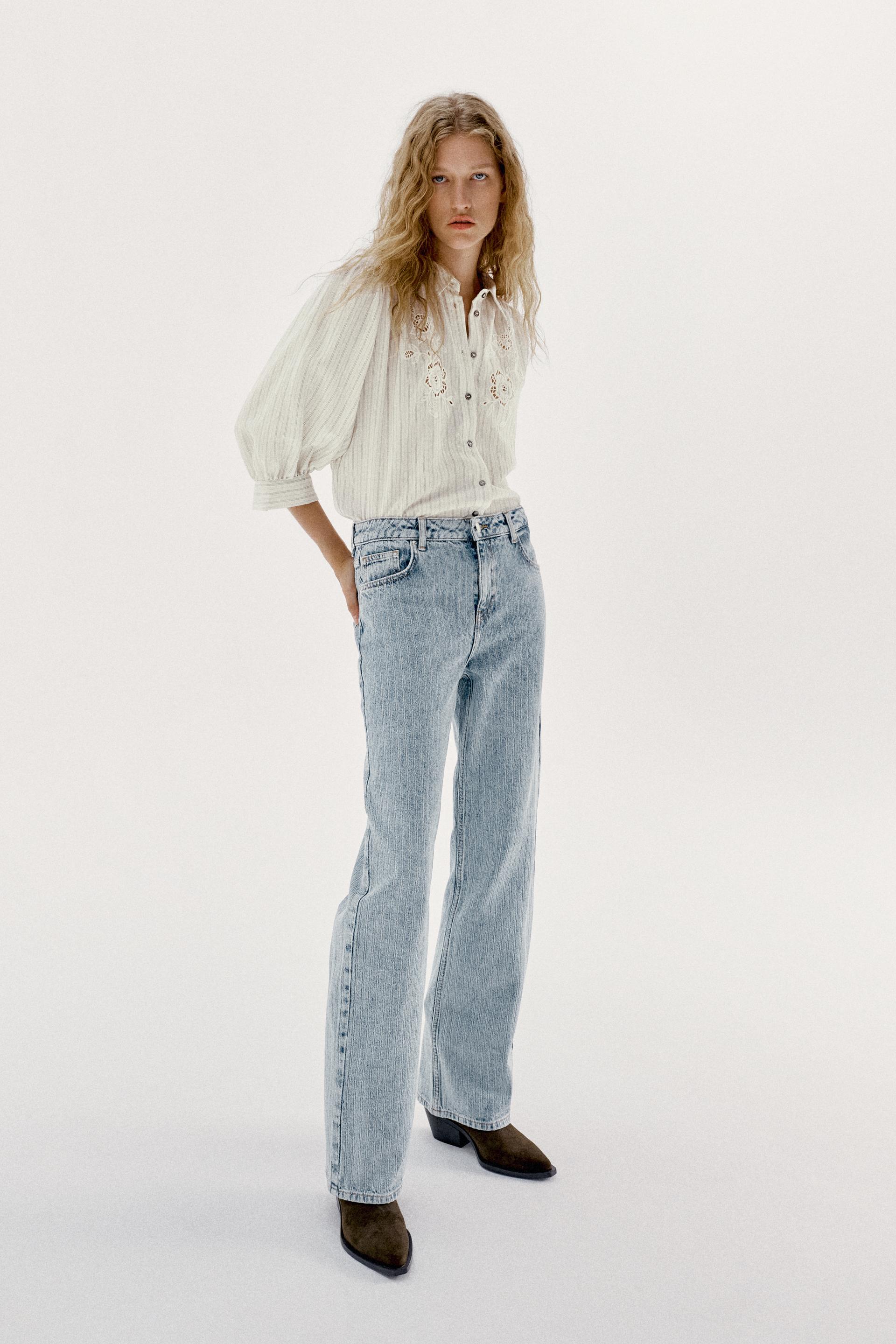 STRIPED SHIRT CUTWORK EMBROIDERY