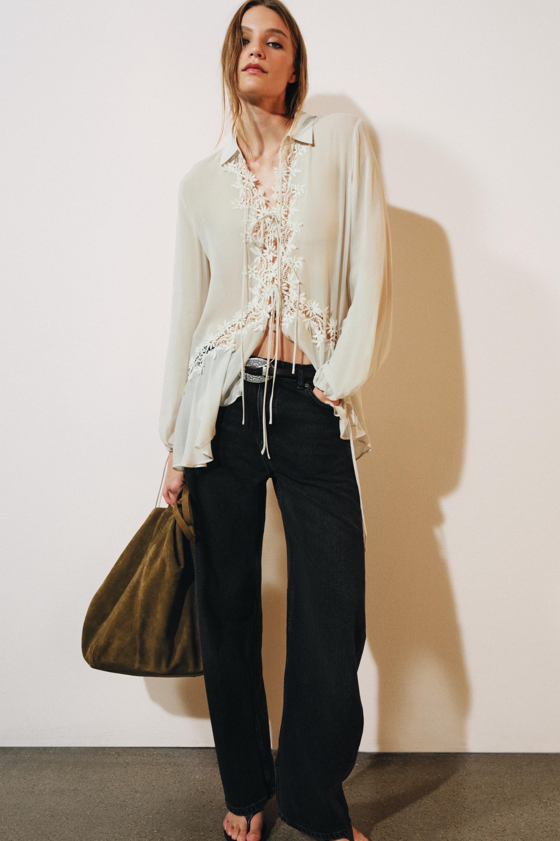 EMBROIDERED LACE BLOUSE
