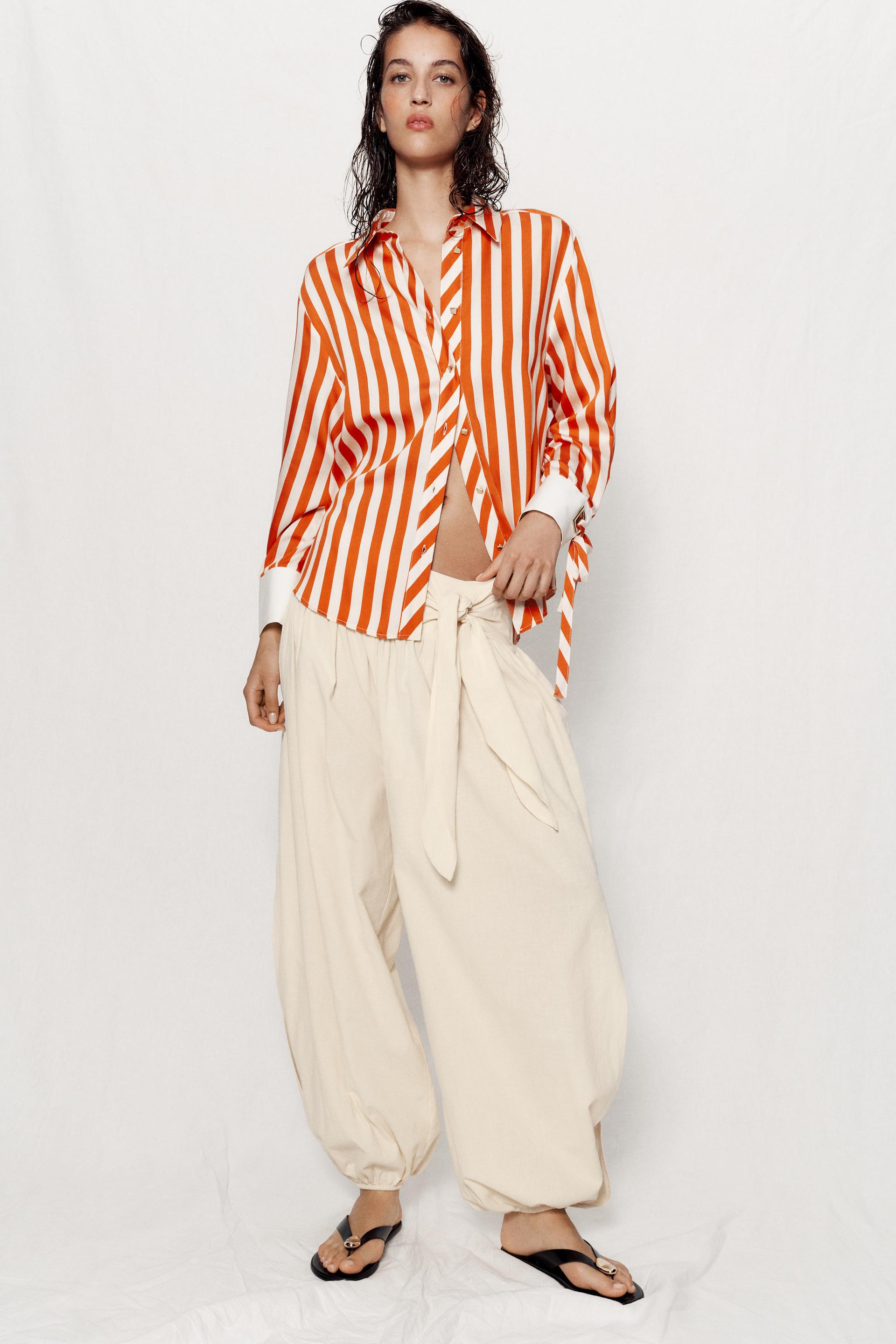 STRIPED SHIRT WITH BOW