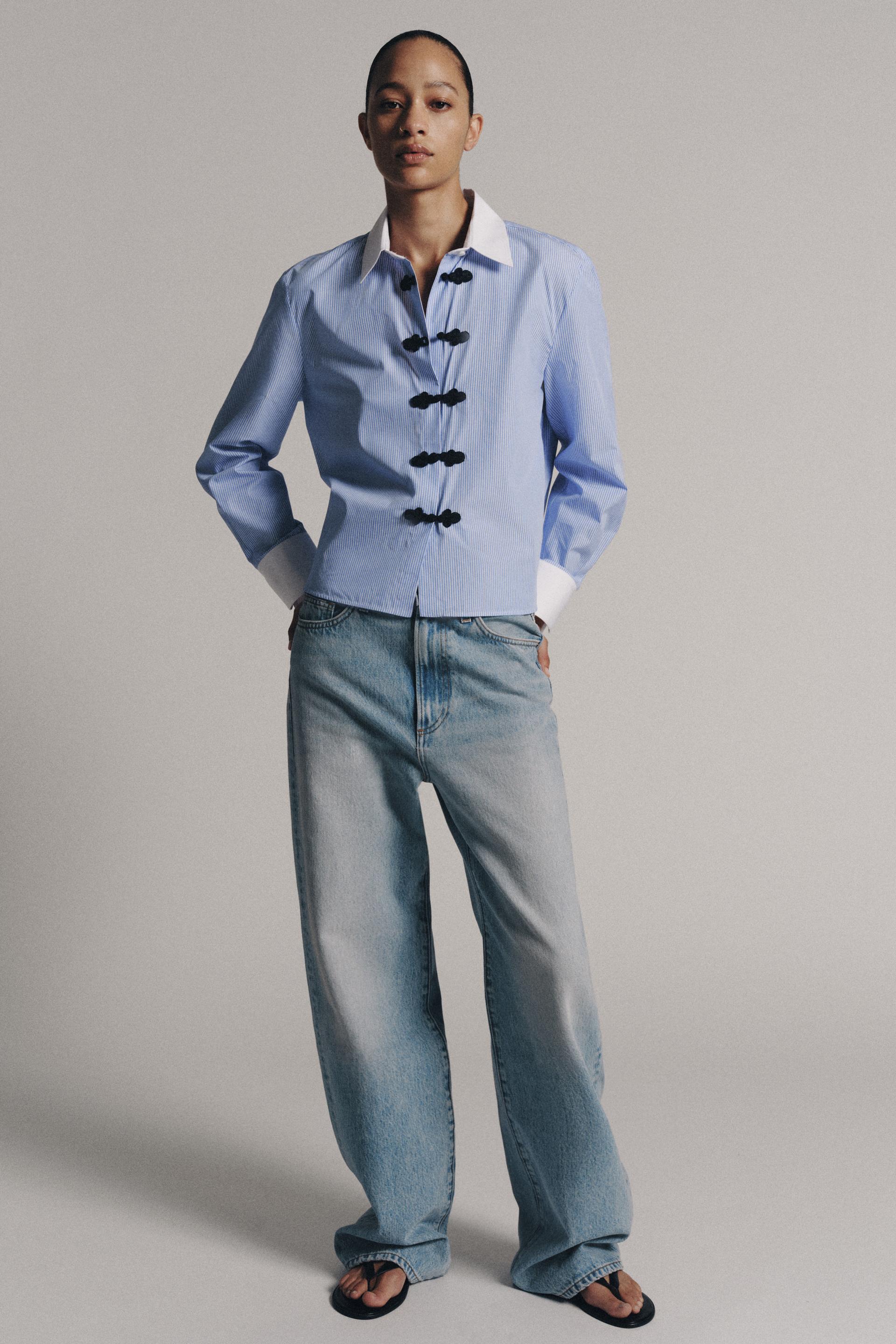 COLLECTION STRIPED SHIRT WITH FROG FASTENING