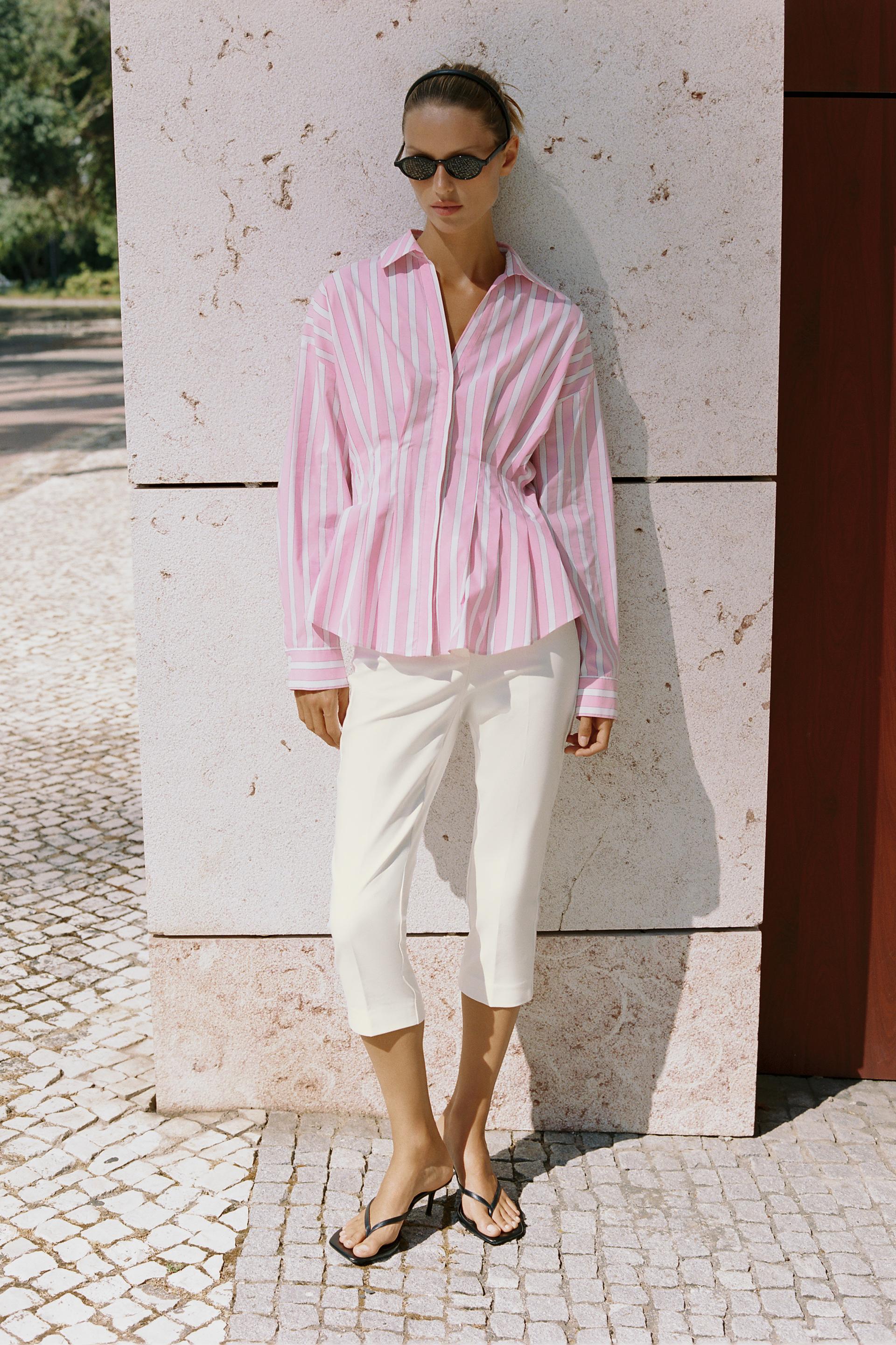 PLEATED POPLIN SHIRT