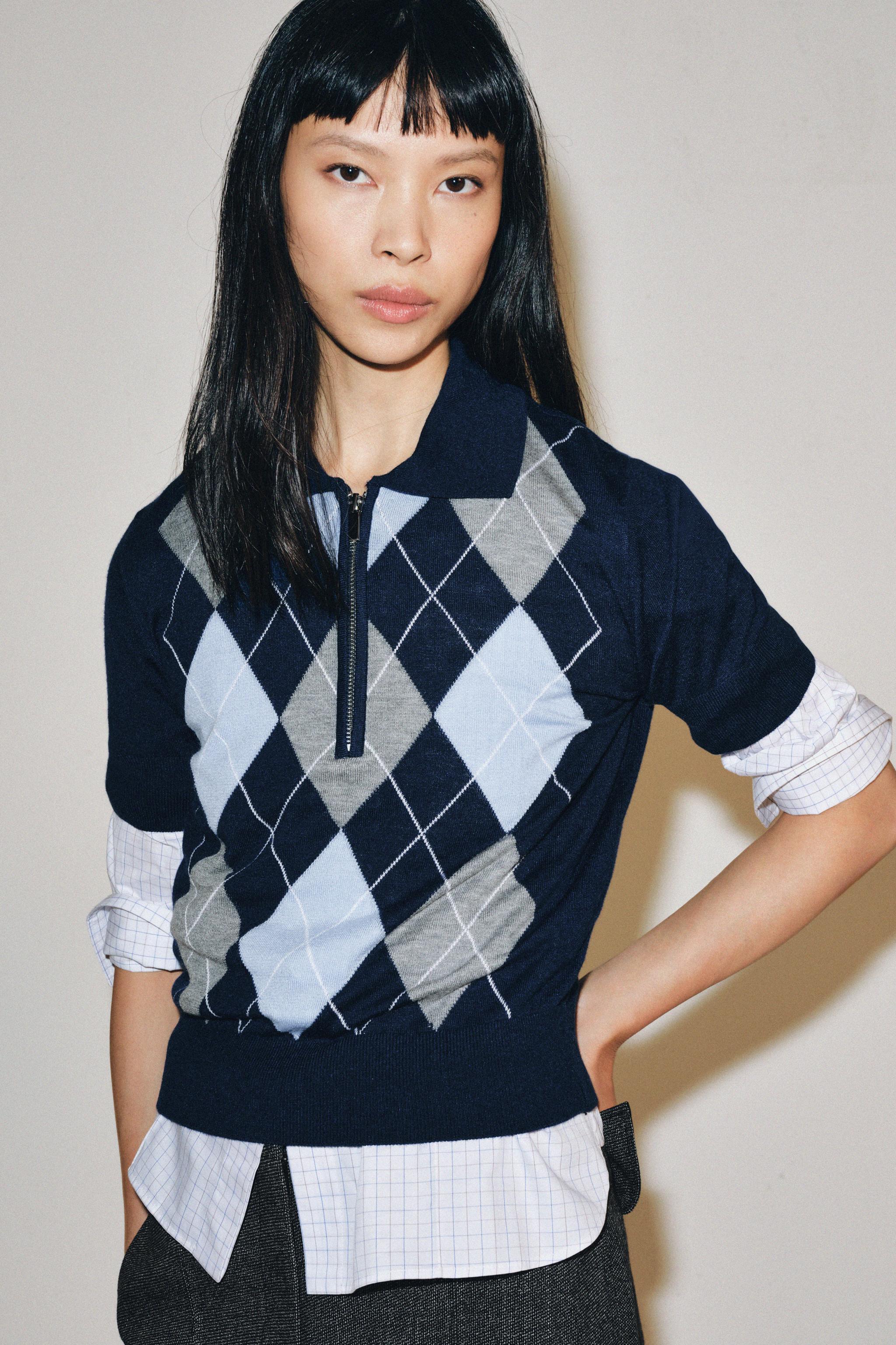 ARGYLE KNIT POLO SHIRT