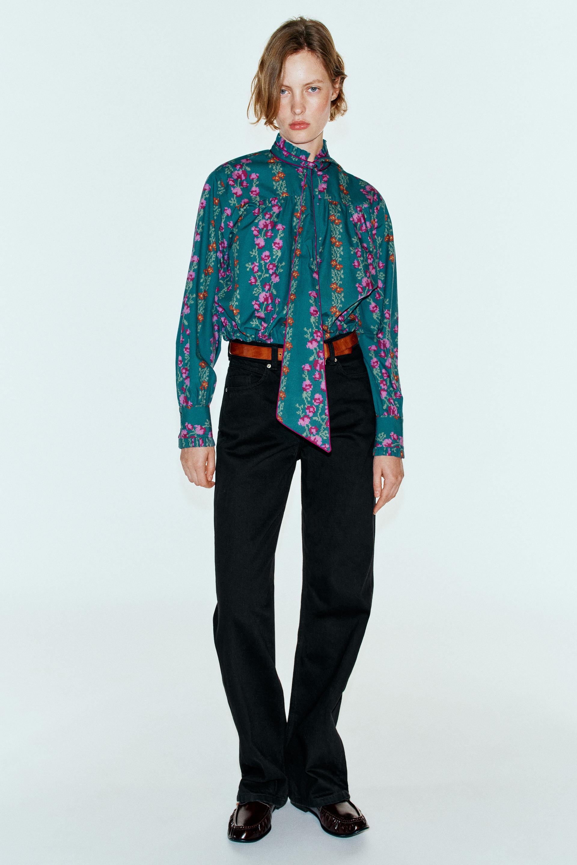 FLORAL PRINT BALOON SHIRT