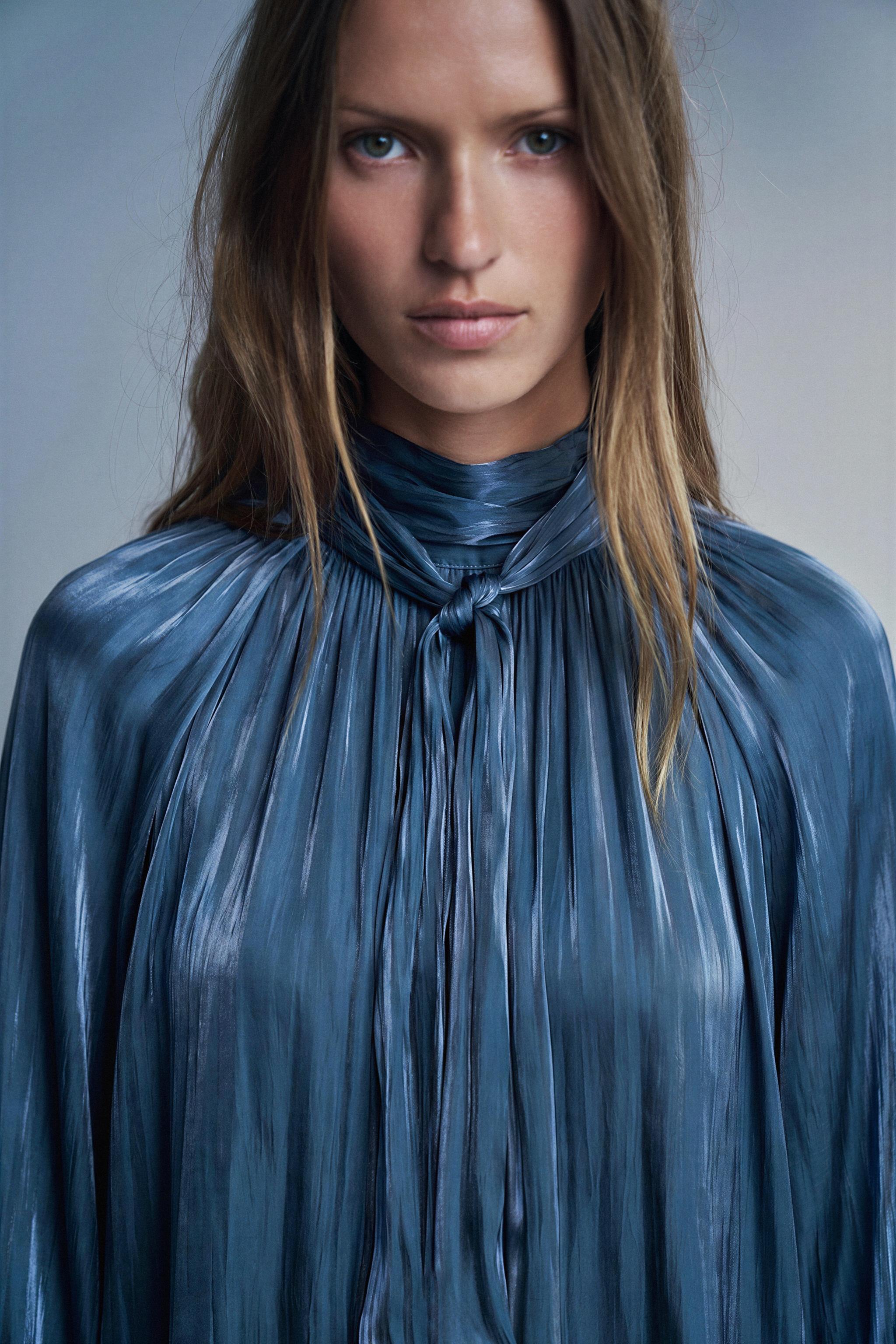SATIN BOW BLOUSE